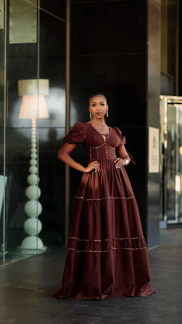 Burgundy Corset Gown