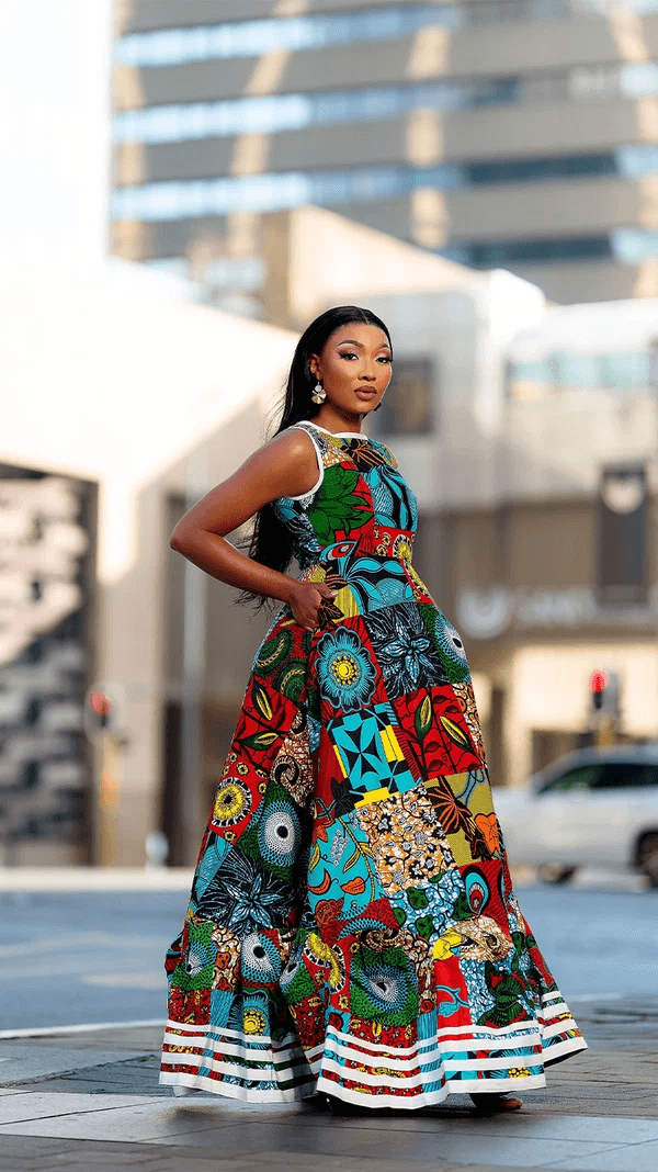 Patchwork Ankara Maxi Dress