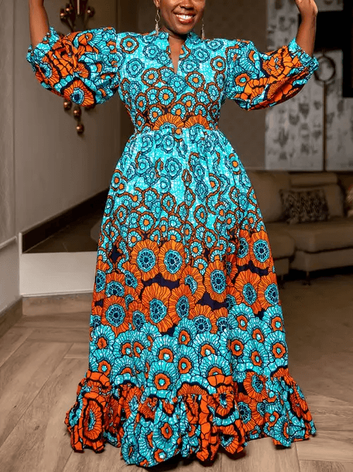 Turquoise Floral Maxi Dress